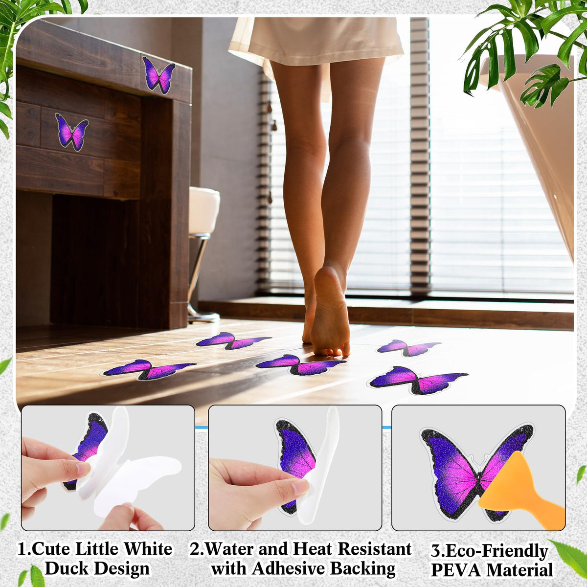 20 Pcs Non Slip Bathtub Stickers with Scraper C1231