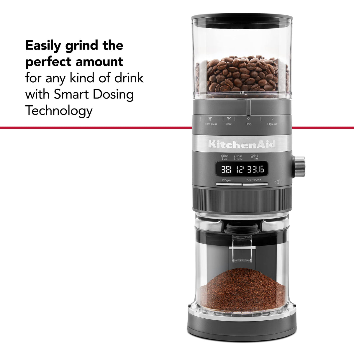 Charcoal Grey Burr Coffee Grinder T496