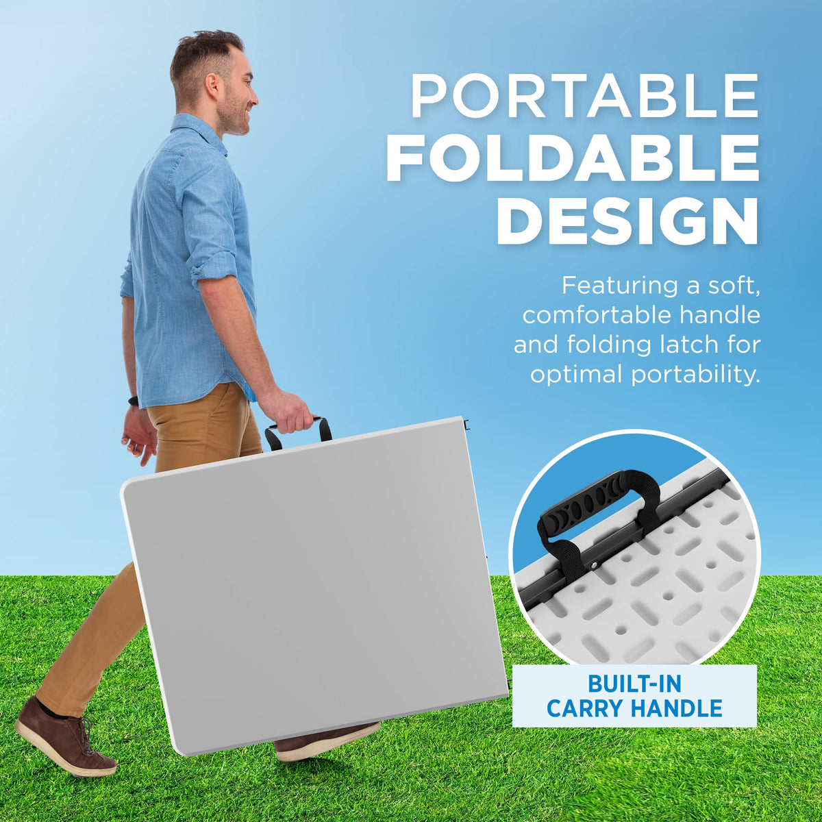 White Plastic Folding Table G4228