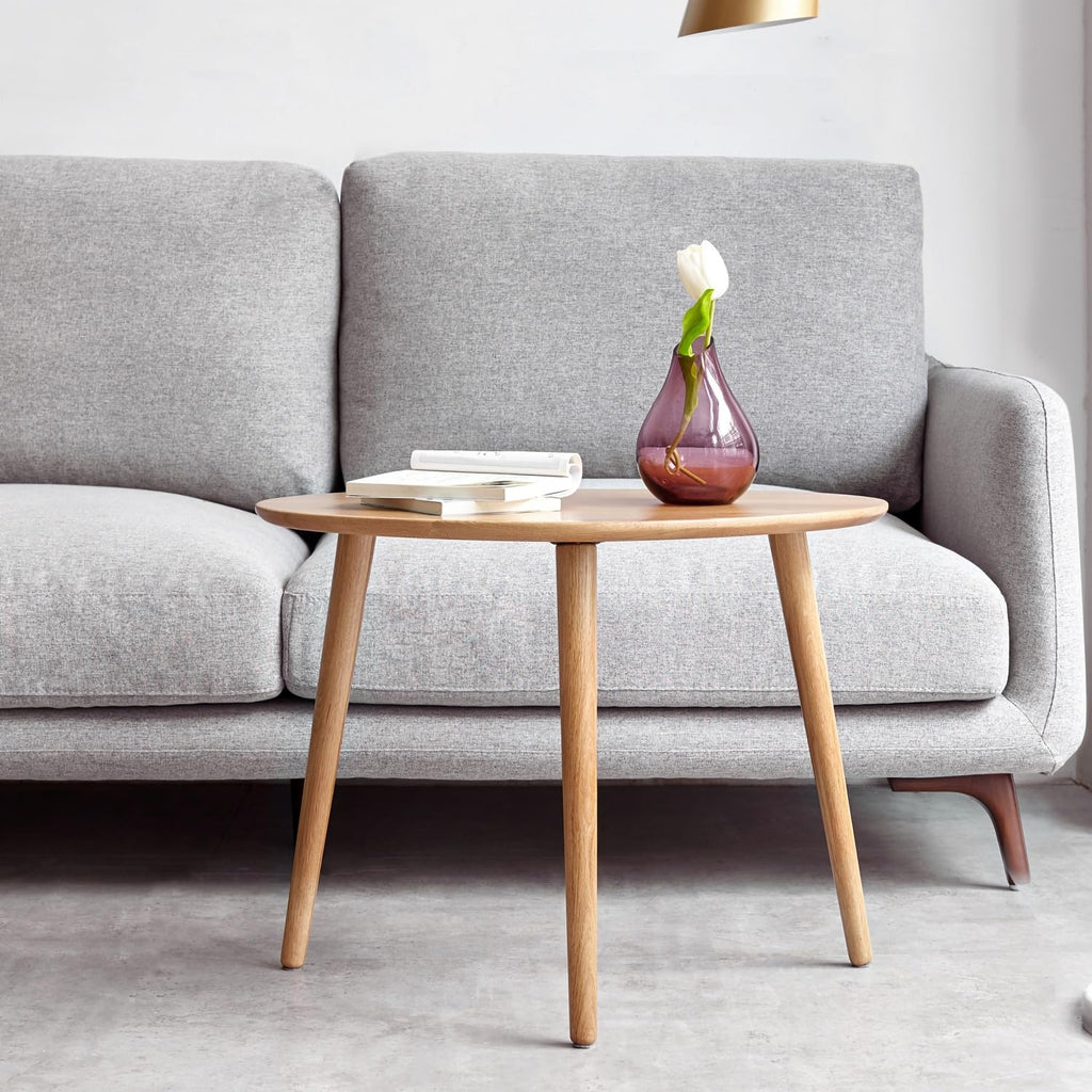 Oval Solid Oak Wood Coffee Table V73892