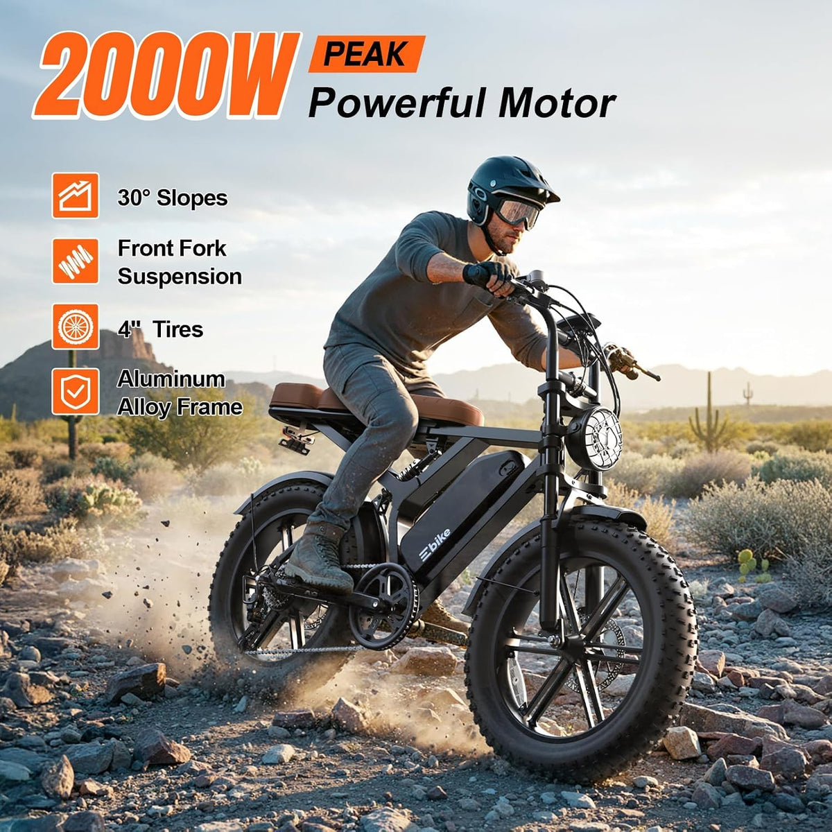 Electric Bike 48V 15 Ah Battery 2000W Peak Motor Z41570