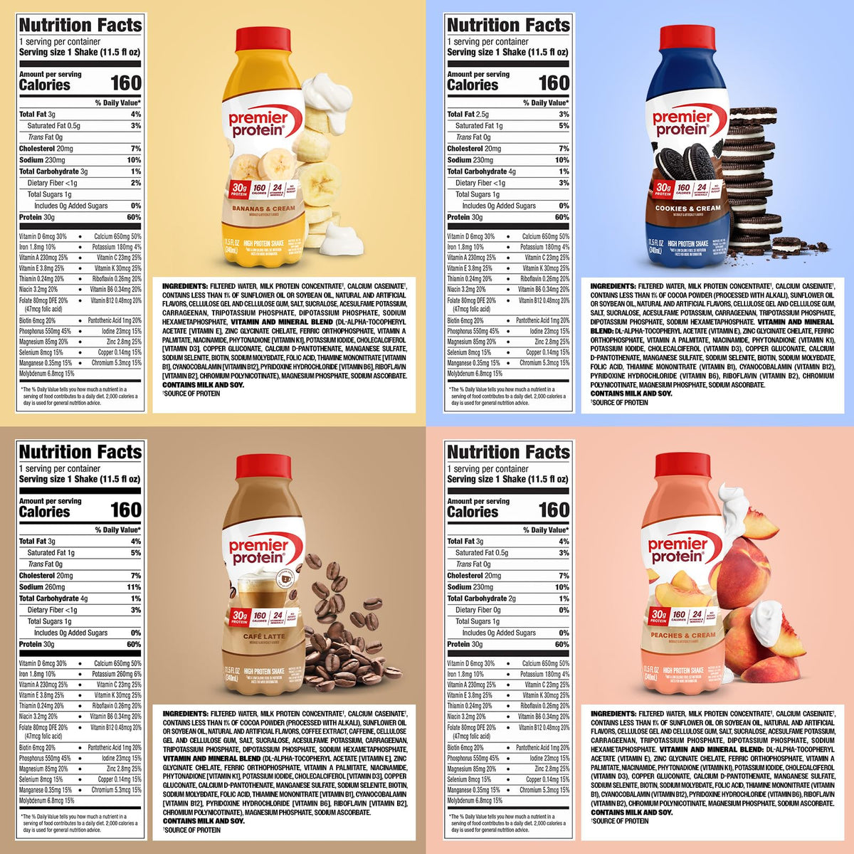 30g High Protein Shake 8 Flavor Variety Pack Y4736