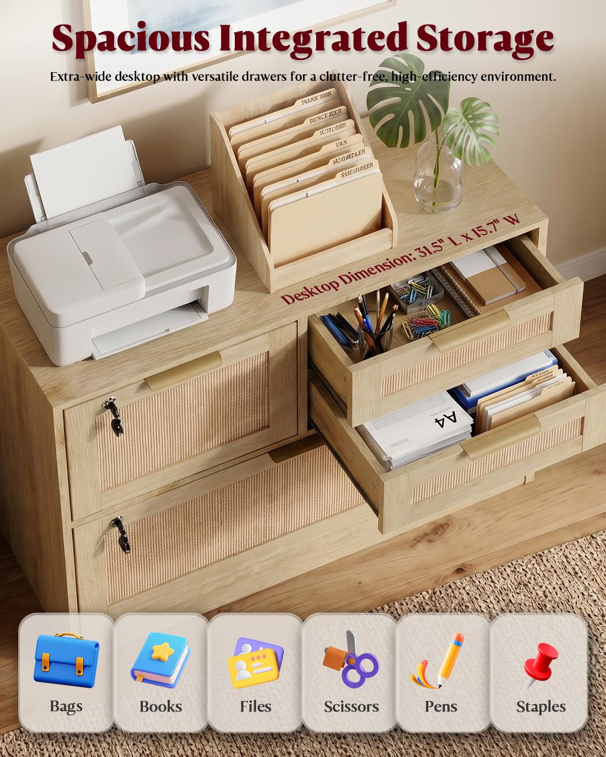 4 Drawer File Cabinet with Lock I125212
