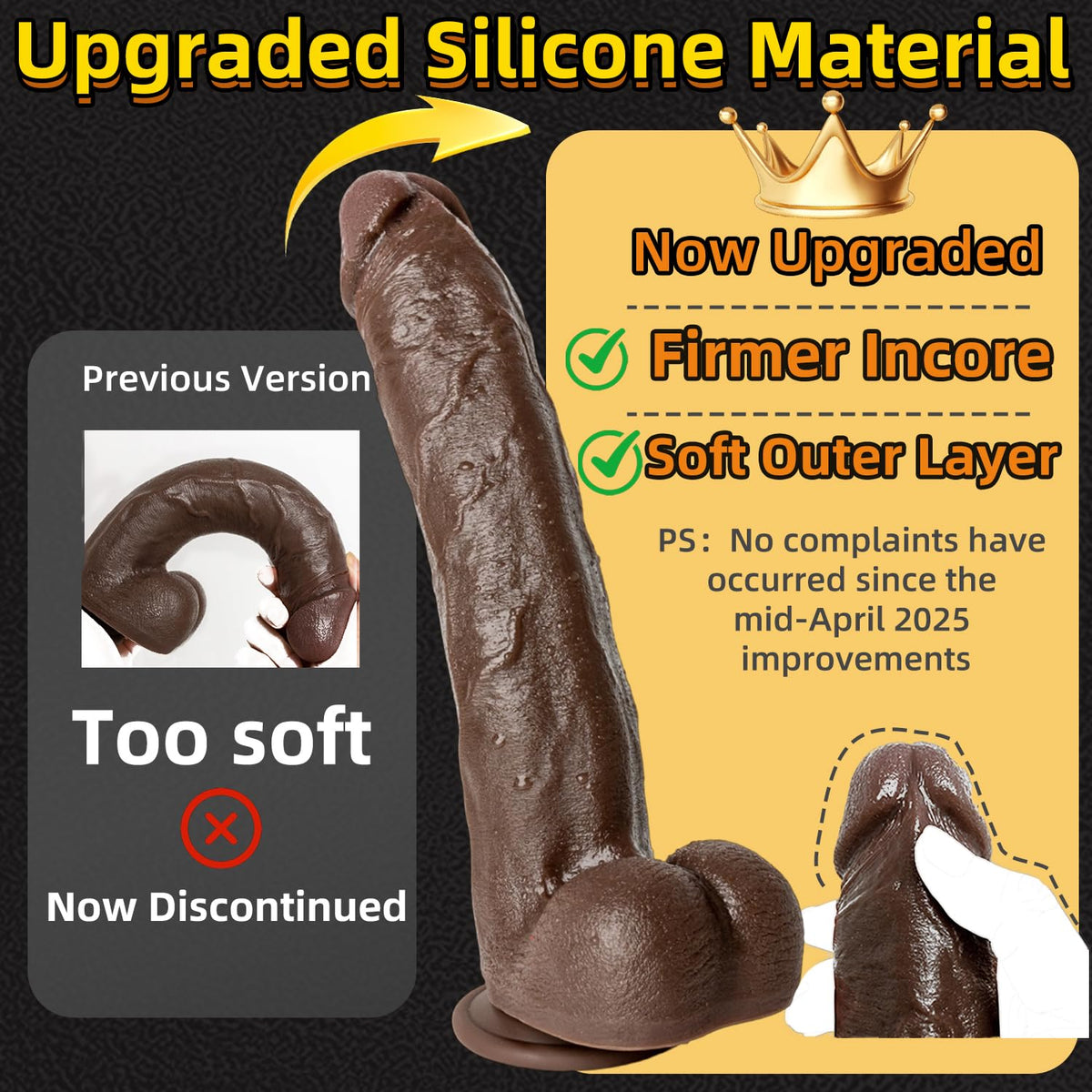 Big Black XL Dildo with Suction Cup H2436