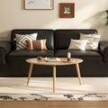 Oval Solid Oak Wood Coffee Table V73892