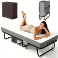 Folding Rollaway Guest Bed with 5" Memory Foam Mattress, Twin Size Y9332
