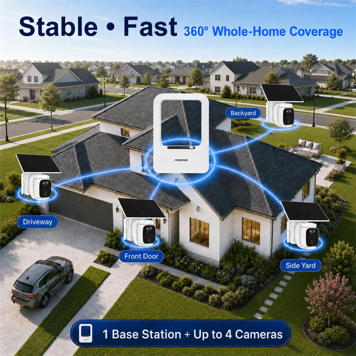 4 Pack Solar Security Cameras Wireless Outdoor 2K WiFi Camera System N321