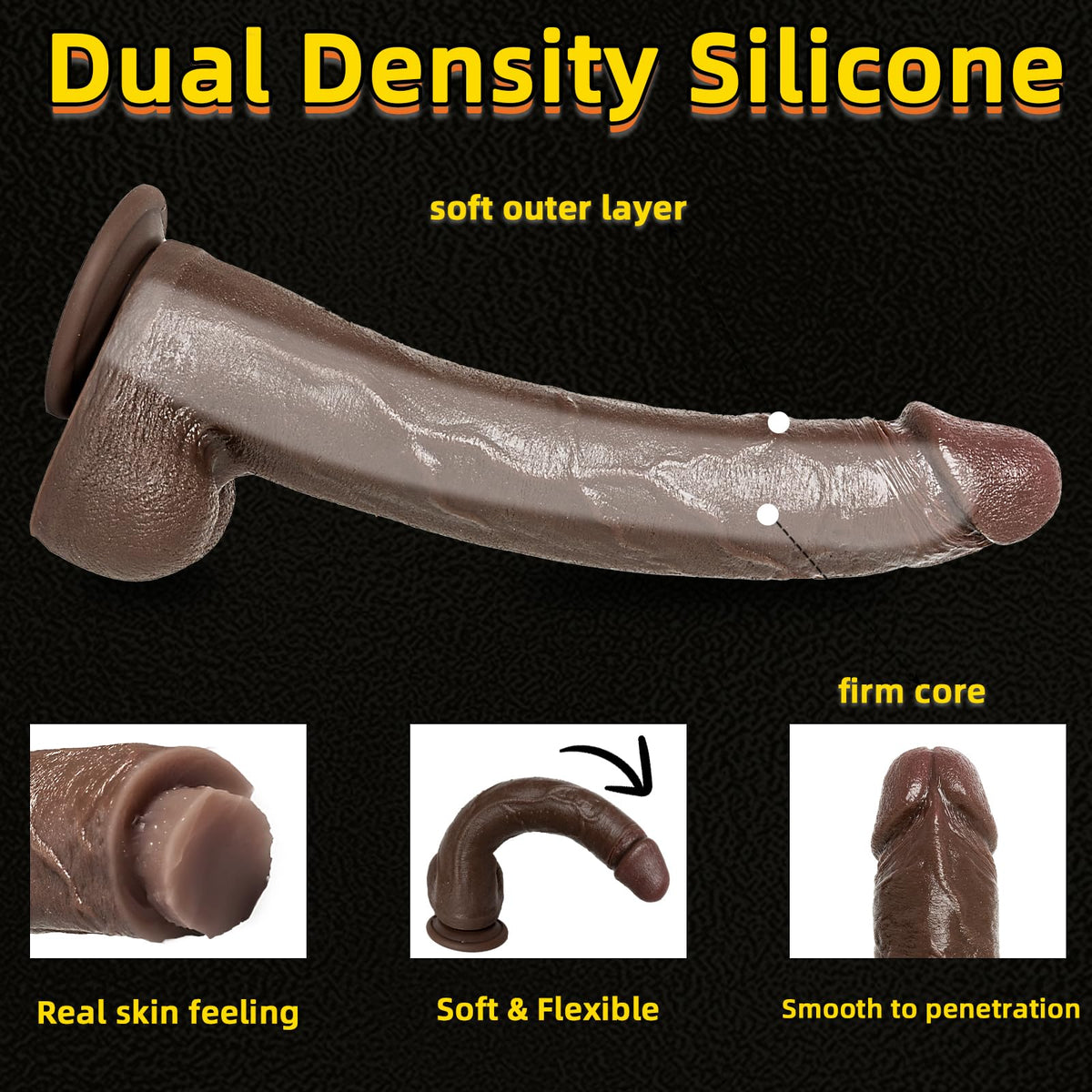 Big Black XL Dildo with Suction Cup H2436