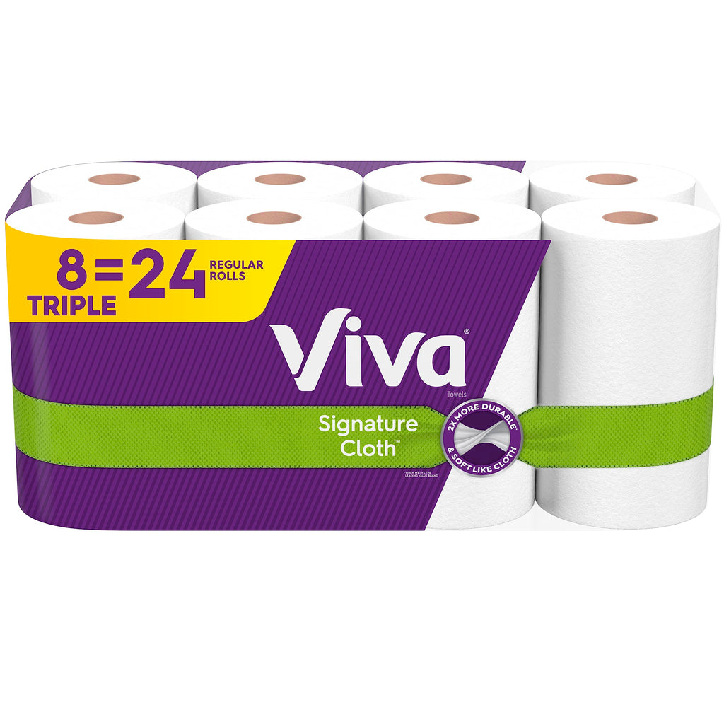 Cloth Paper Towels 8 Triple Rolls C280997