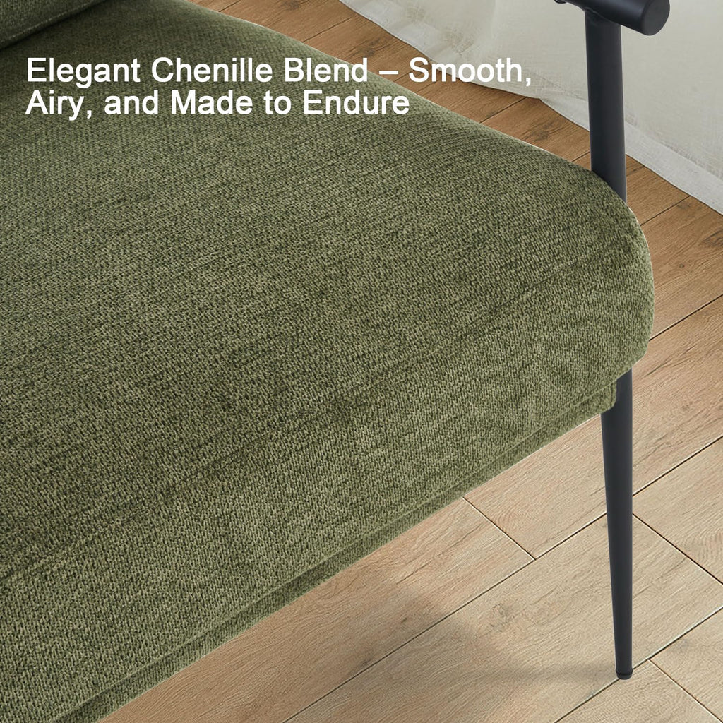 Green Chenille Accent Chair Set of 2 N67601