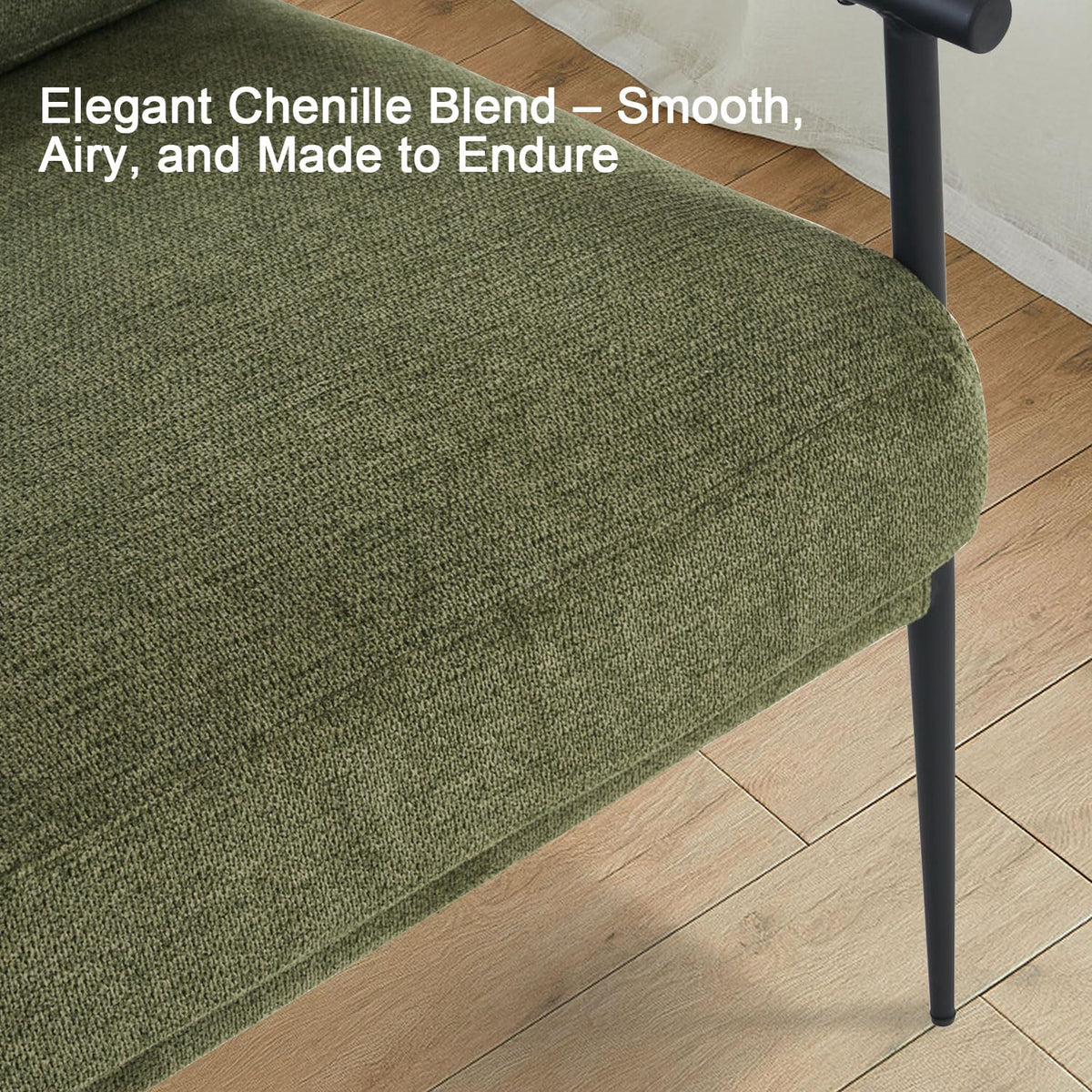 Green Chenille Accent Chair Set of 2 N67601