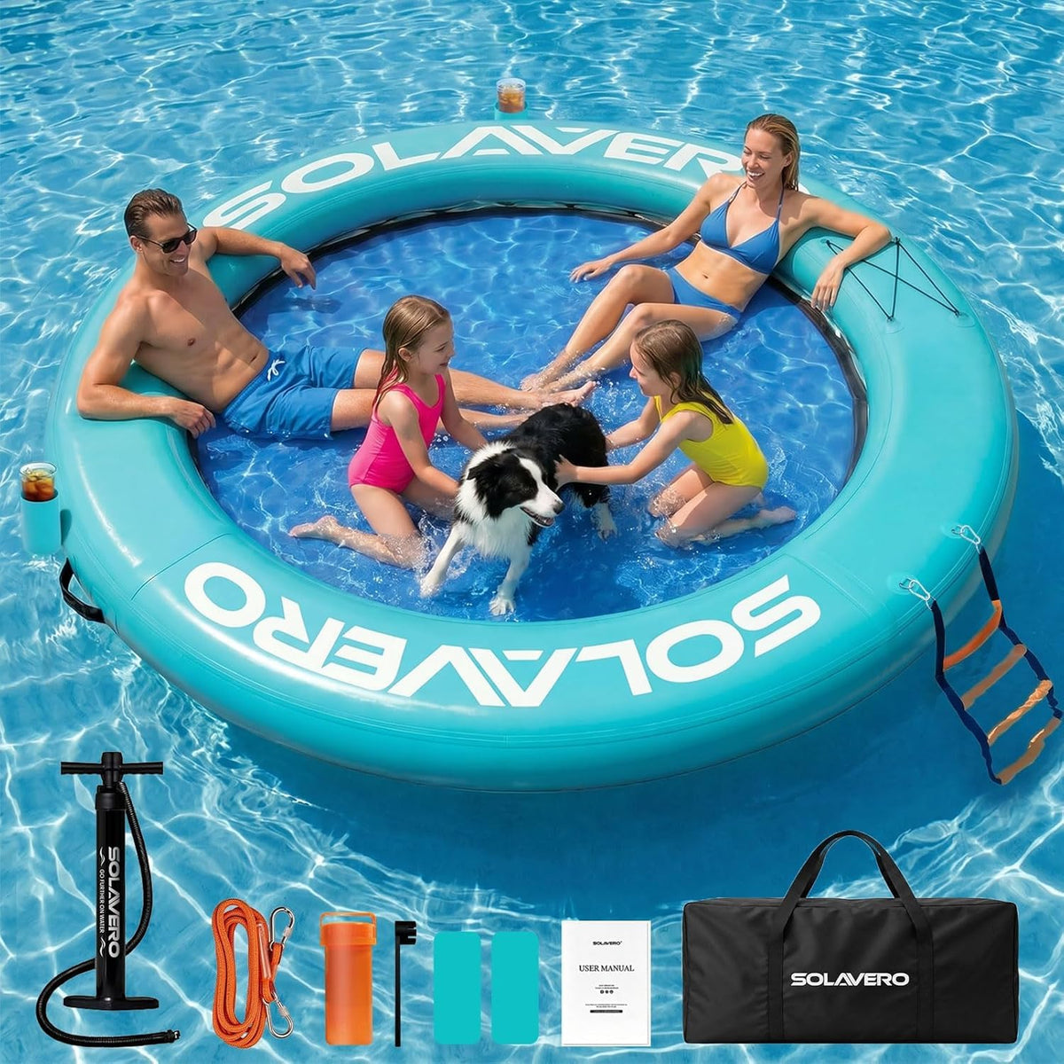 Inflatable Floating Dock and Water Hammock N535016