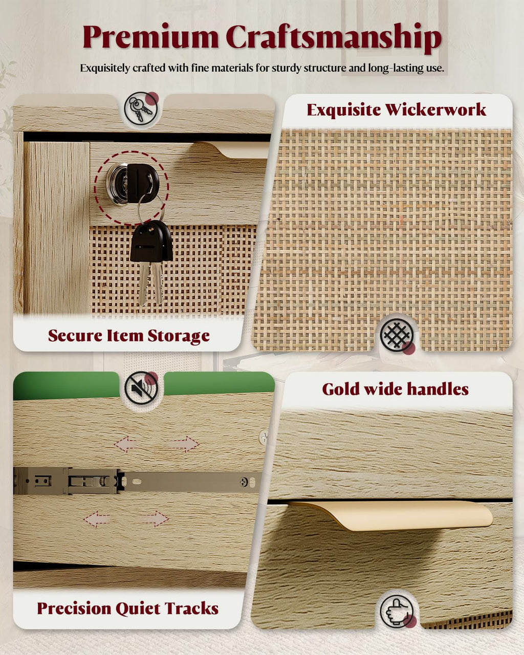 4 Drawer File Cabinet with Lock I125212