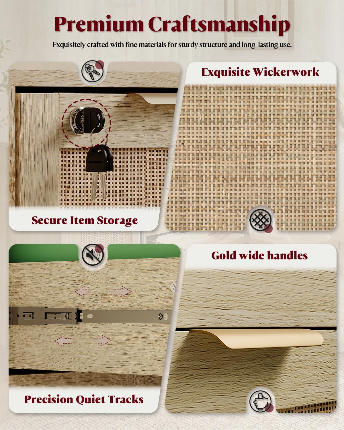 4 Drawer File Cabinet with Lock I125212