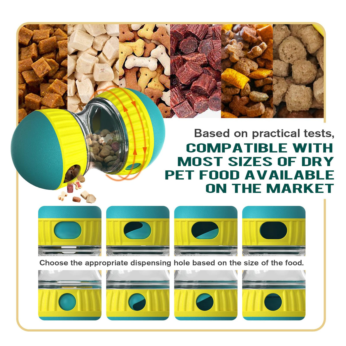 Adjustable Treat Dispensing Dog Puzzle Toy Q492