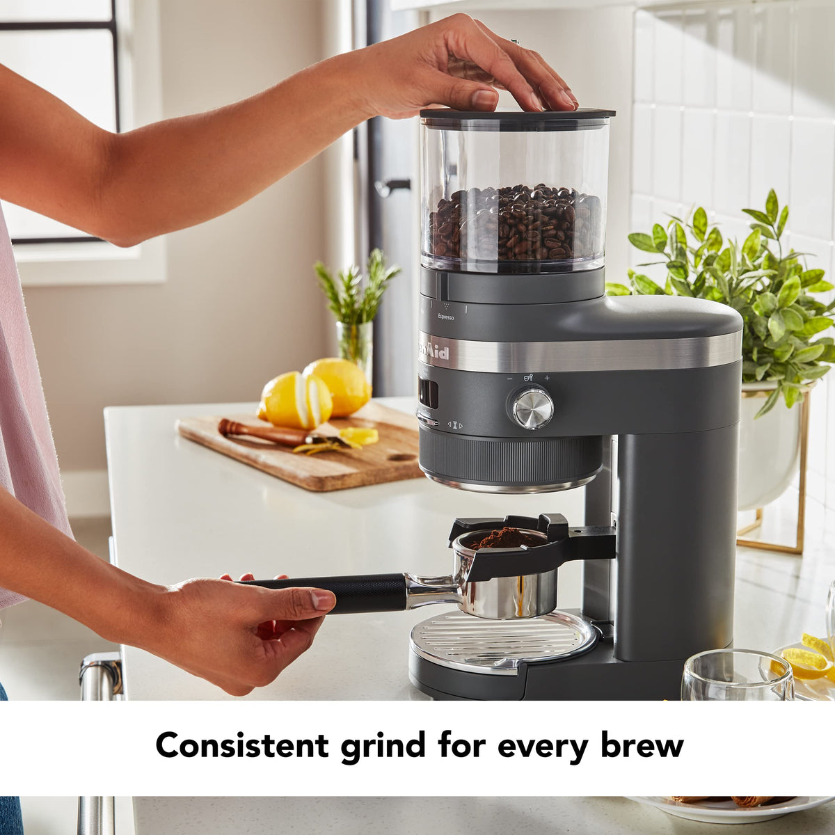Charcoal Grey Burr Coffee Grinder T496