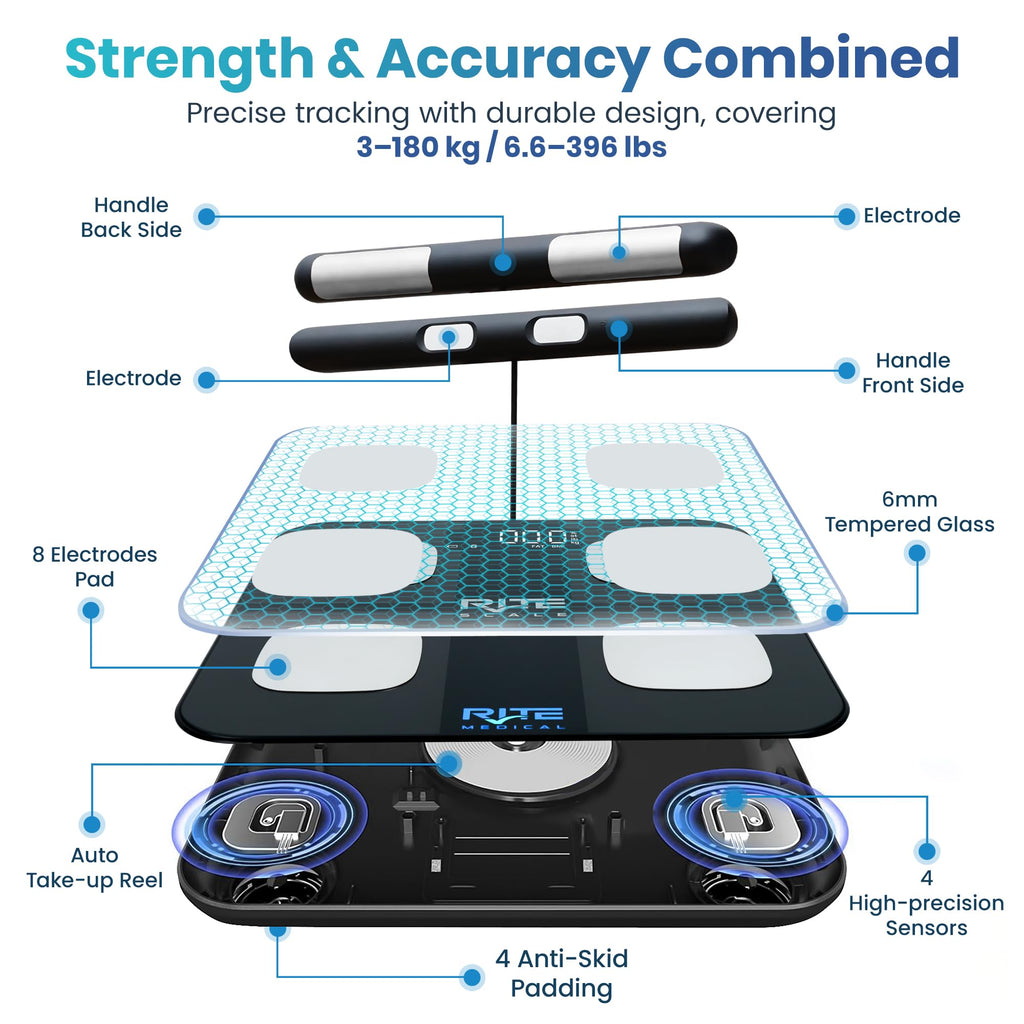 8-Electrode Digital Body Weight Scale with Bluetooth M692