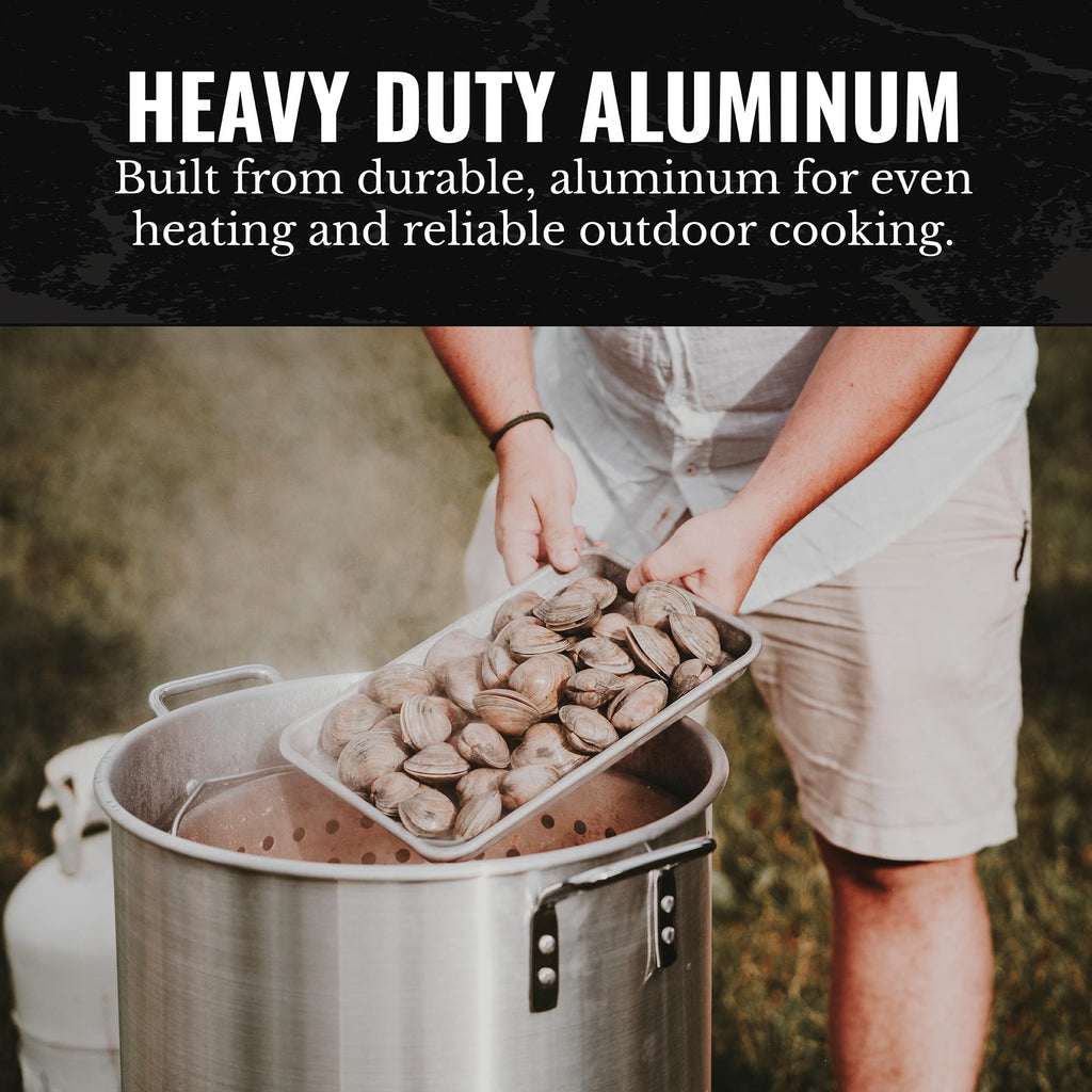 60Qt Aluminum Stock Pot with Strainer and Lid Q1746