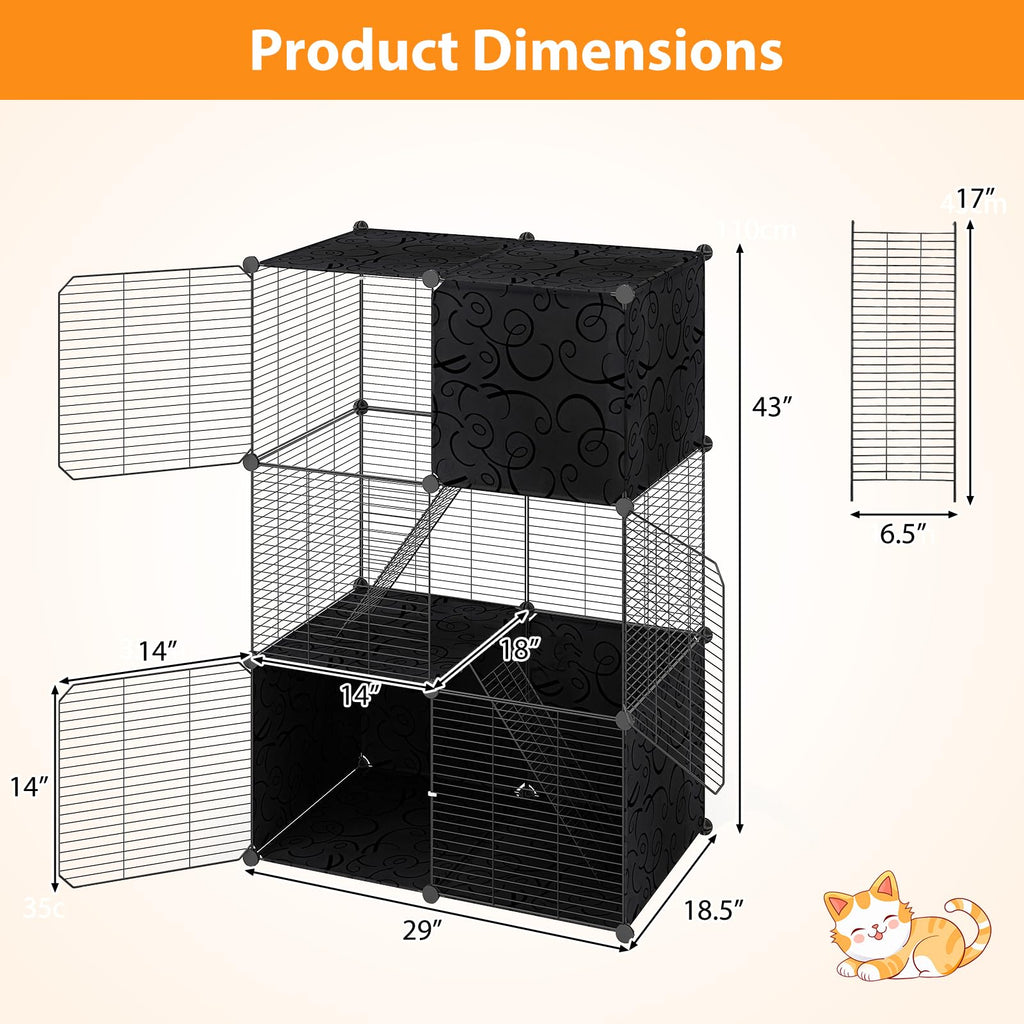 3-Tier Detachable Metal Wire Cat Cage G798