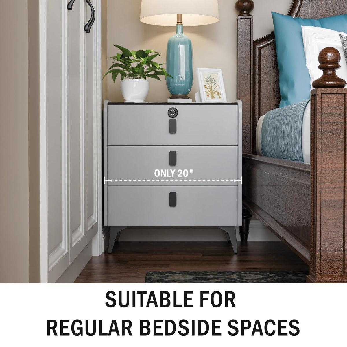 Fingerprint Lock Drawer Nightstand G78335