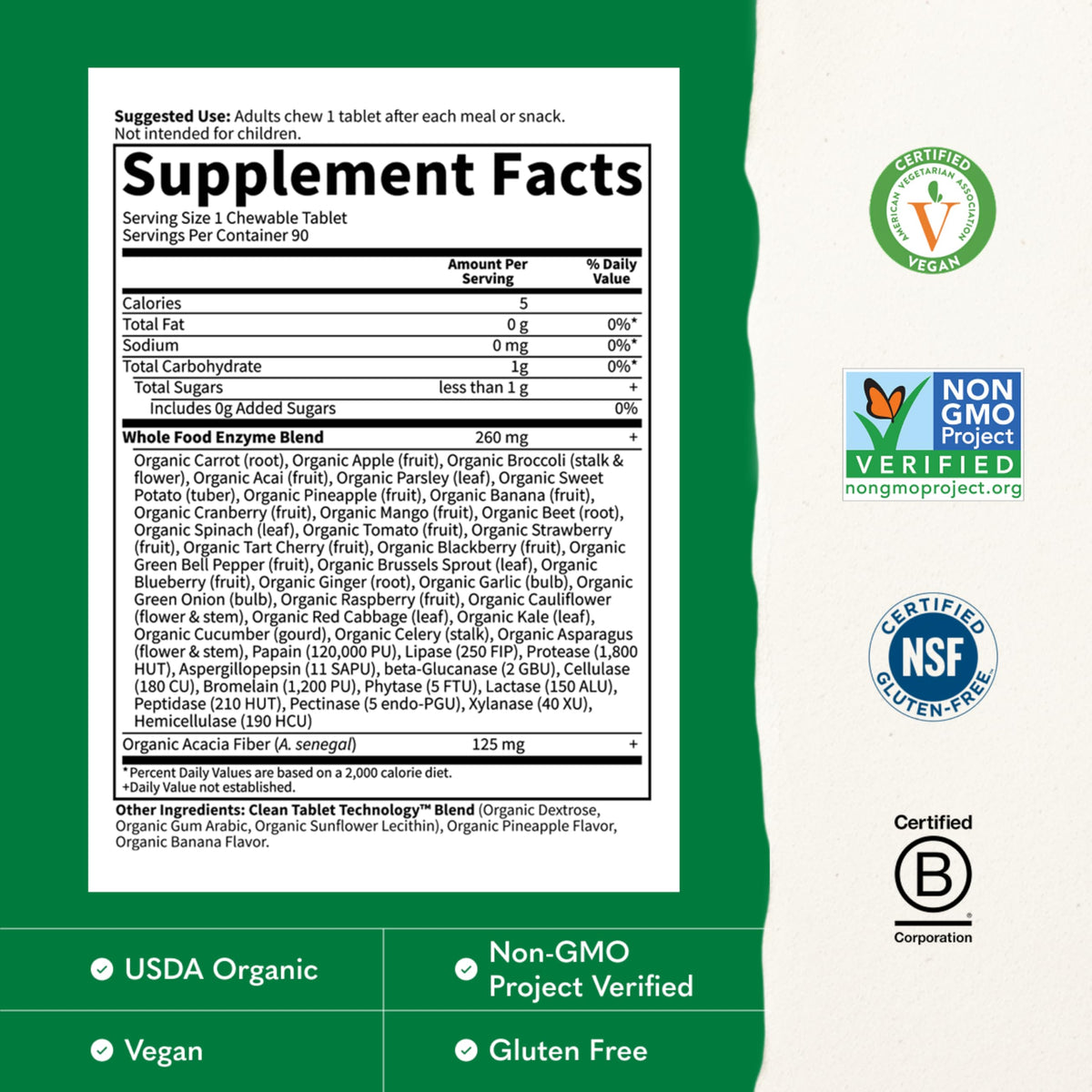 90ct Papain & Bromelain Enzymes U8439