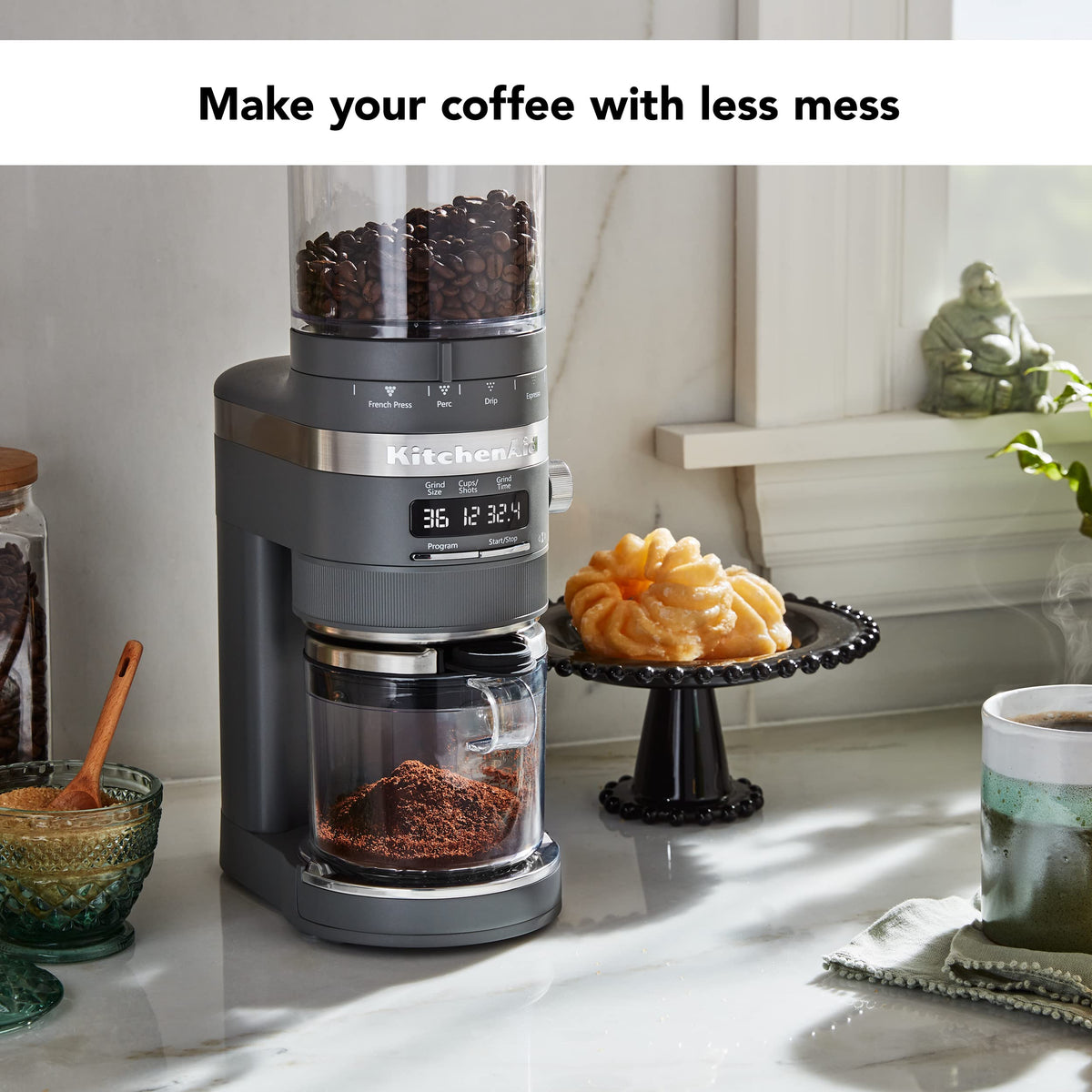 Charcoal Grey Burr Coffee Grinder T496
