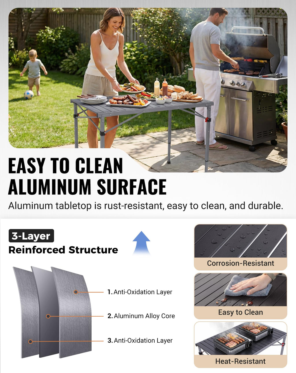 Adjustable Aluminum Camping Table J723