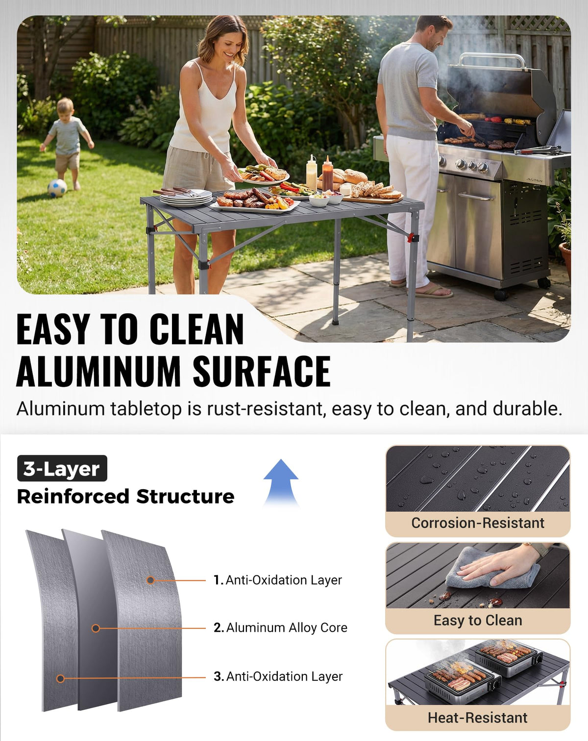 Adjustable Aluminum Camping Table J723