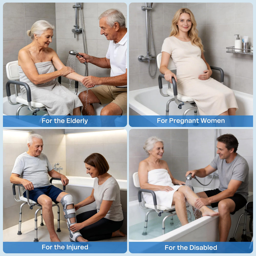 Swivel Shower Chair with Arms and Backrest D49197