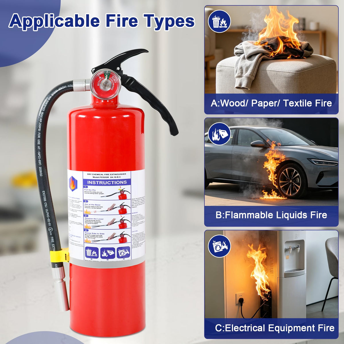 1 Pack 5lb ABC Dry Chemical Fire Extinguisher A777