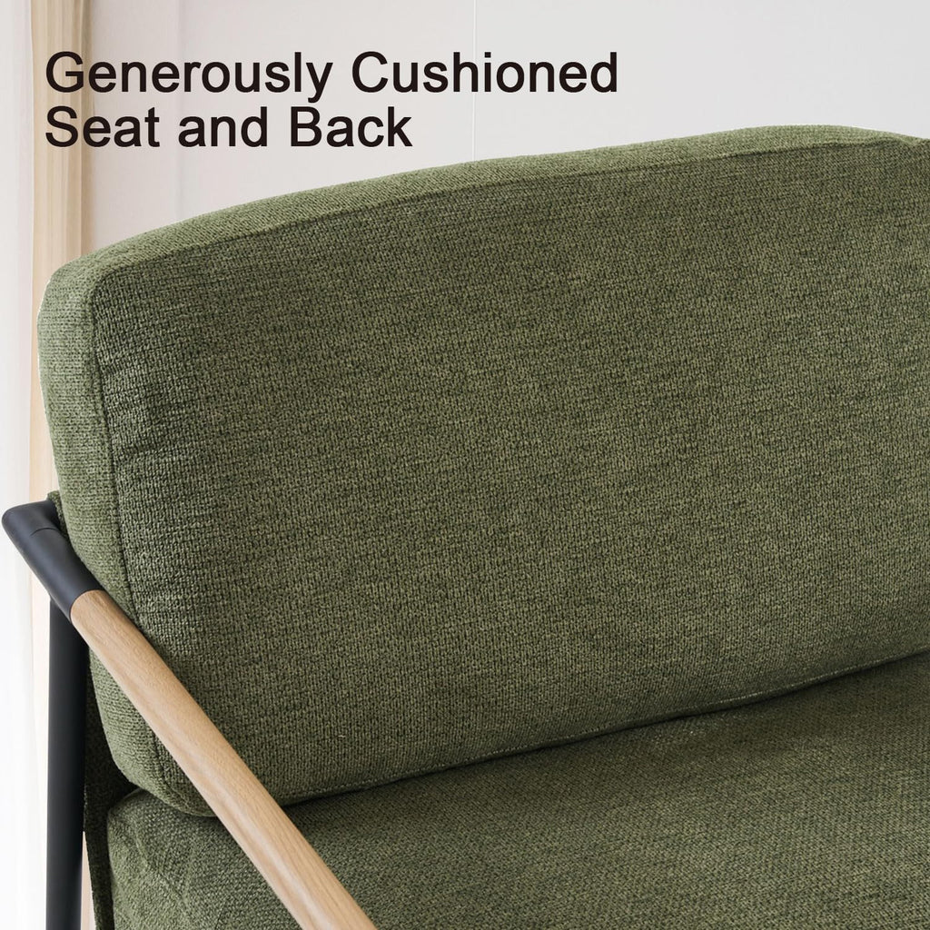 Green Chenille Accent Chair Set of 2 N67601