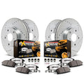 Front and Rear Drilled Slotted Brake Rotors and Carbon Fiber Ceramic Pads N600055