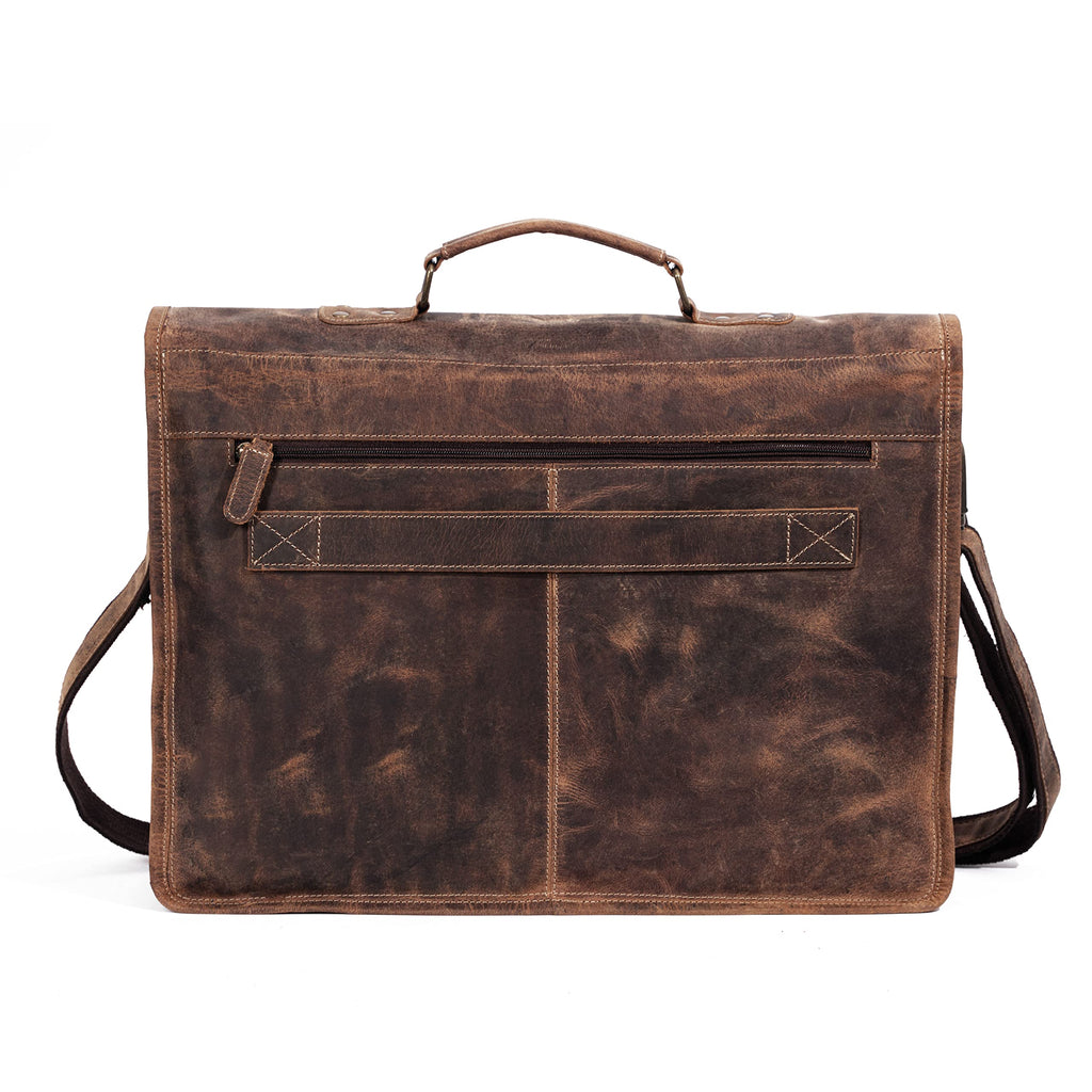 18 Inch Leather Laptop Messenger Bag K409436