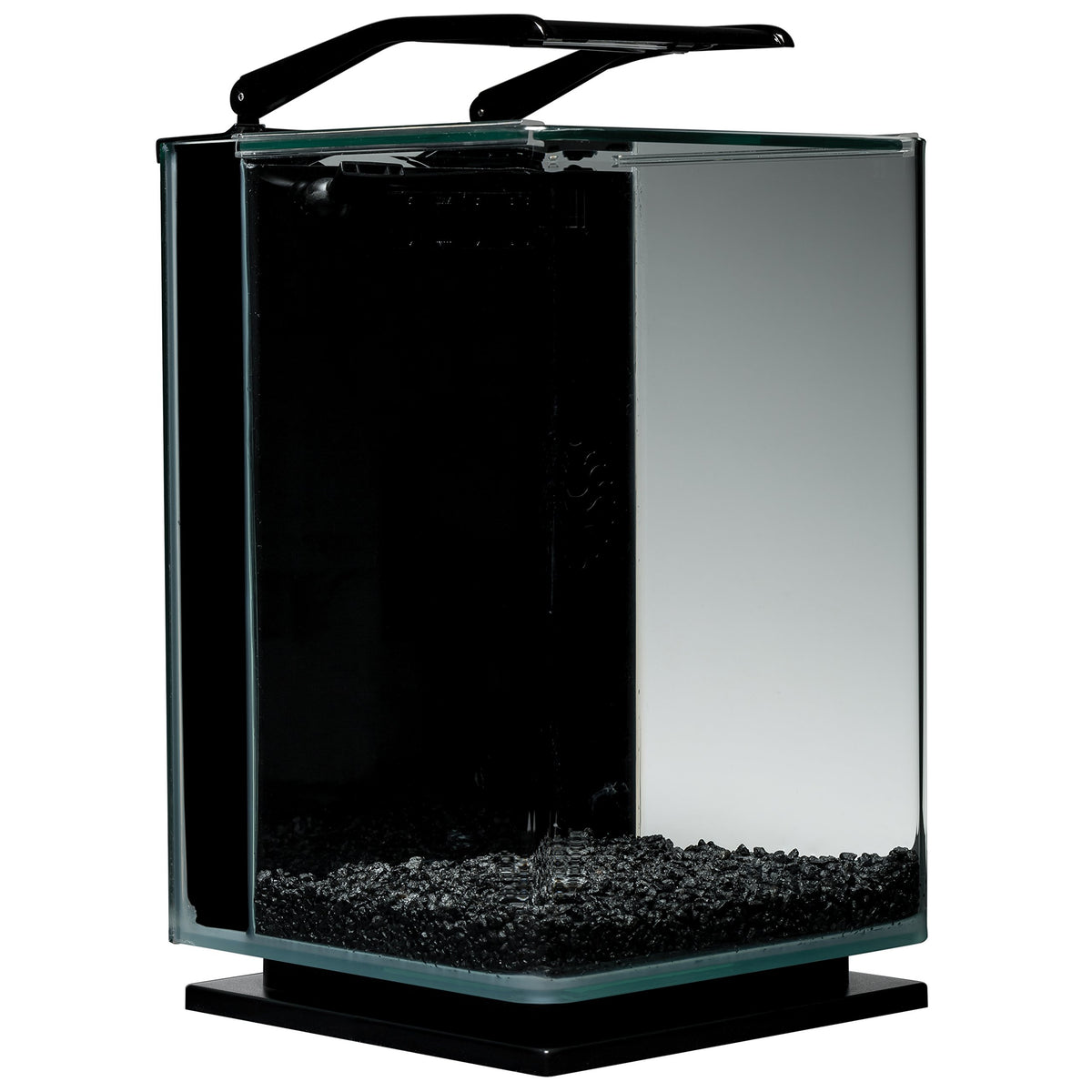Glass LED Aquarium Kit, 5 Gallons, Hidden Filtration, Black B5266