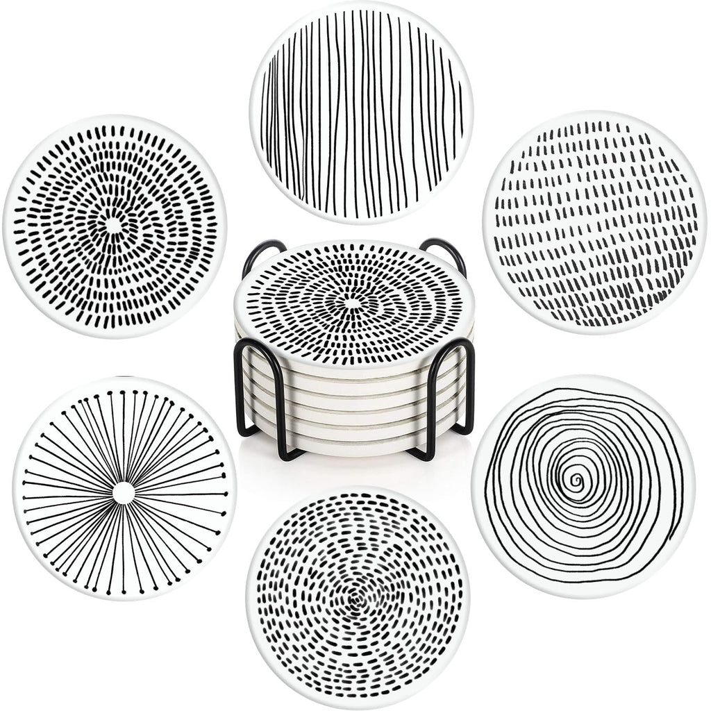 Set of 6 Ceramic Stone Coasters P183