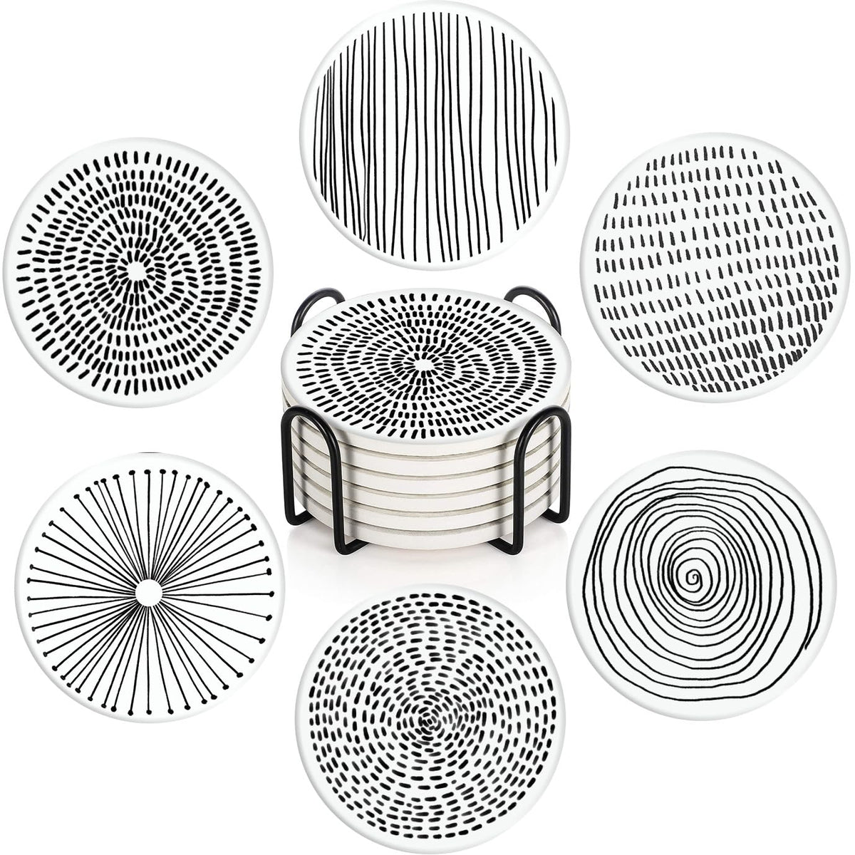 Set of 6 Ceramic Stone Coasters P183