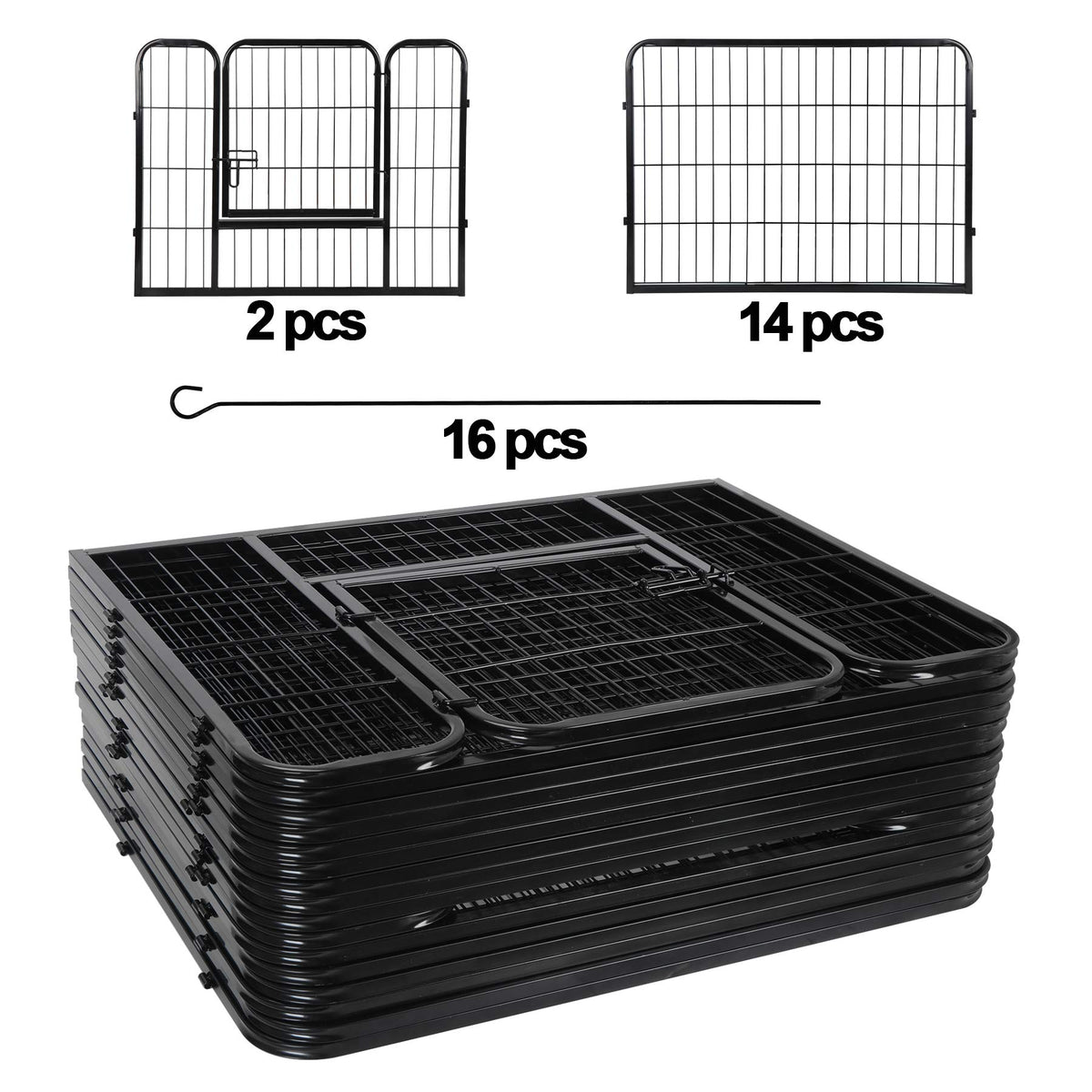 24 Inch 16 Panels Metal Dog Playpen T831