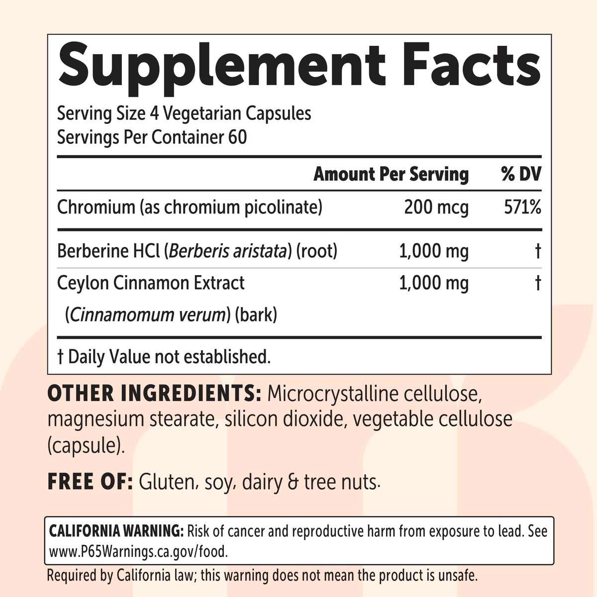 Berberine with Ceylon Cinnamon 2,000 mg 240 Vegetarian Capsules E514025