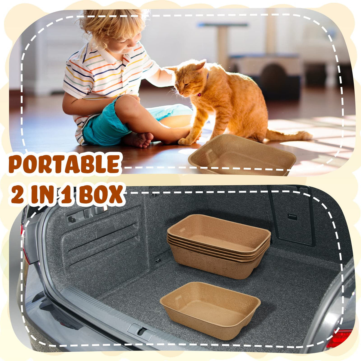15 Pack Disposable Cat Litter Box Large W22228