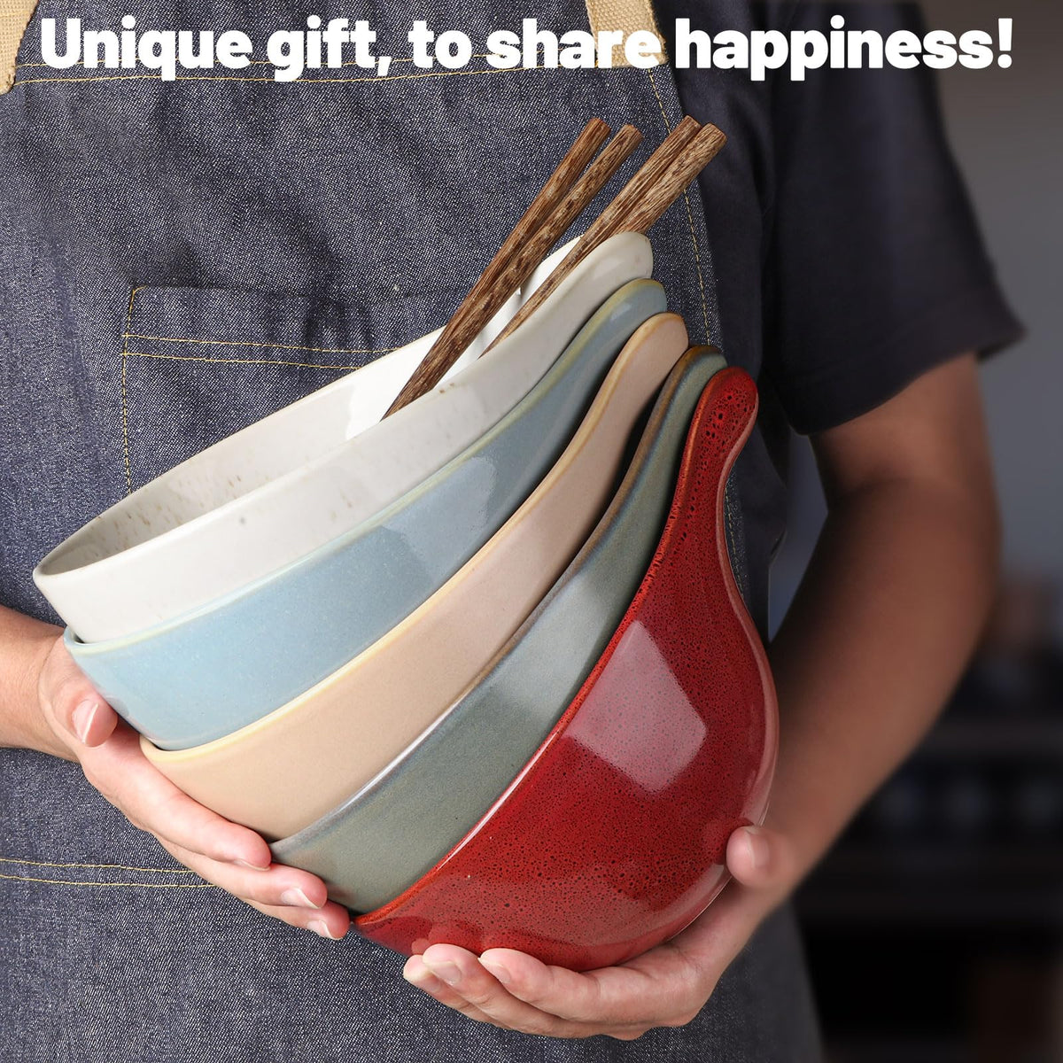 42oz Ceramic Ramen Bowl Set of 4 D35745