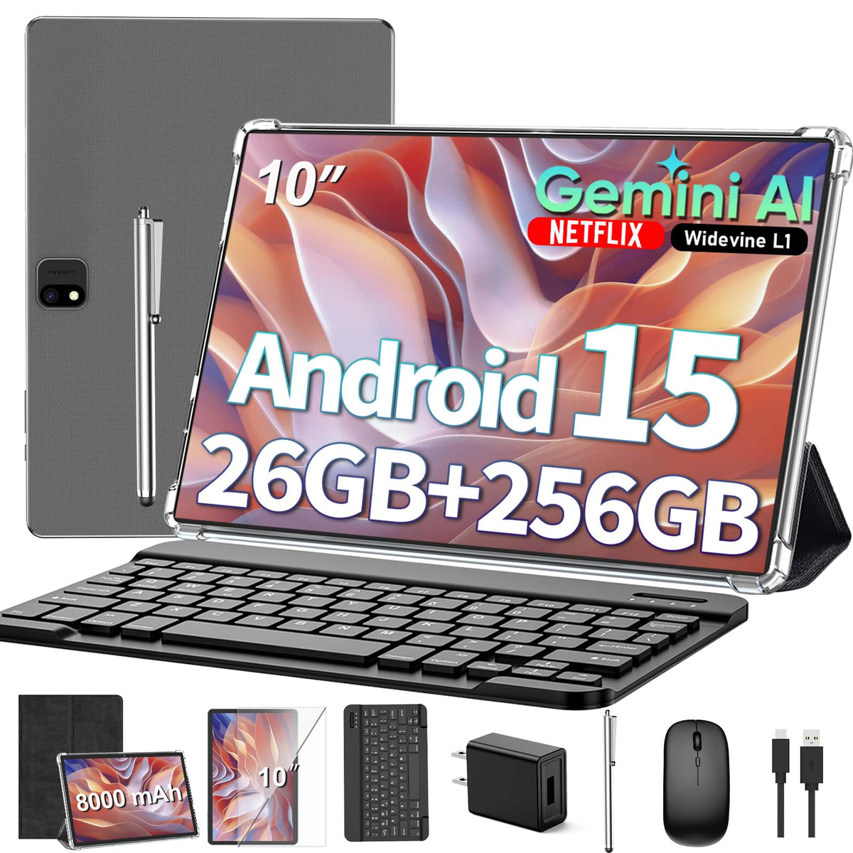 10 inch Android Tablet with Keyboard G752077