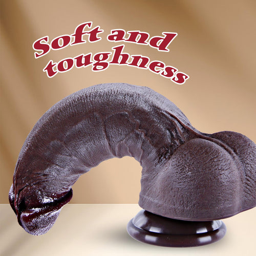 10 Inch Realistic Black Silicone Dildo with Suction Cup Q5475