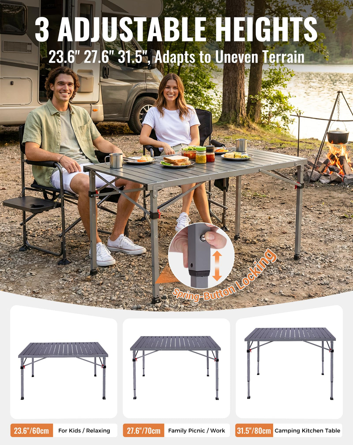 Adjustable Aluminum Camping Table J723