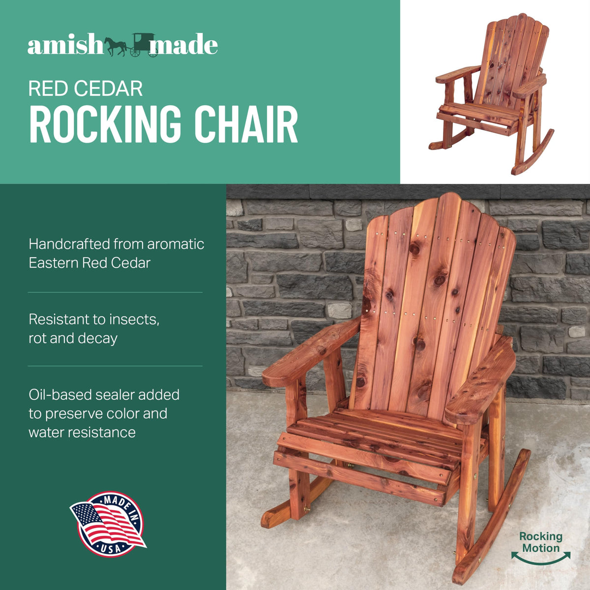 Cedar Adirondack Rocking Chair E813