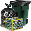95 Gallon Heavy Duty Contractor Trash Bags, 50 Ct, Black, 1.2 Mil I9324