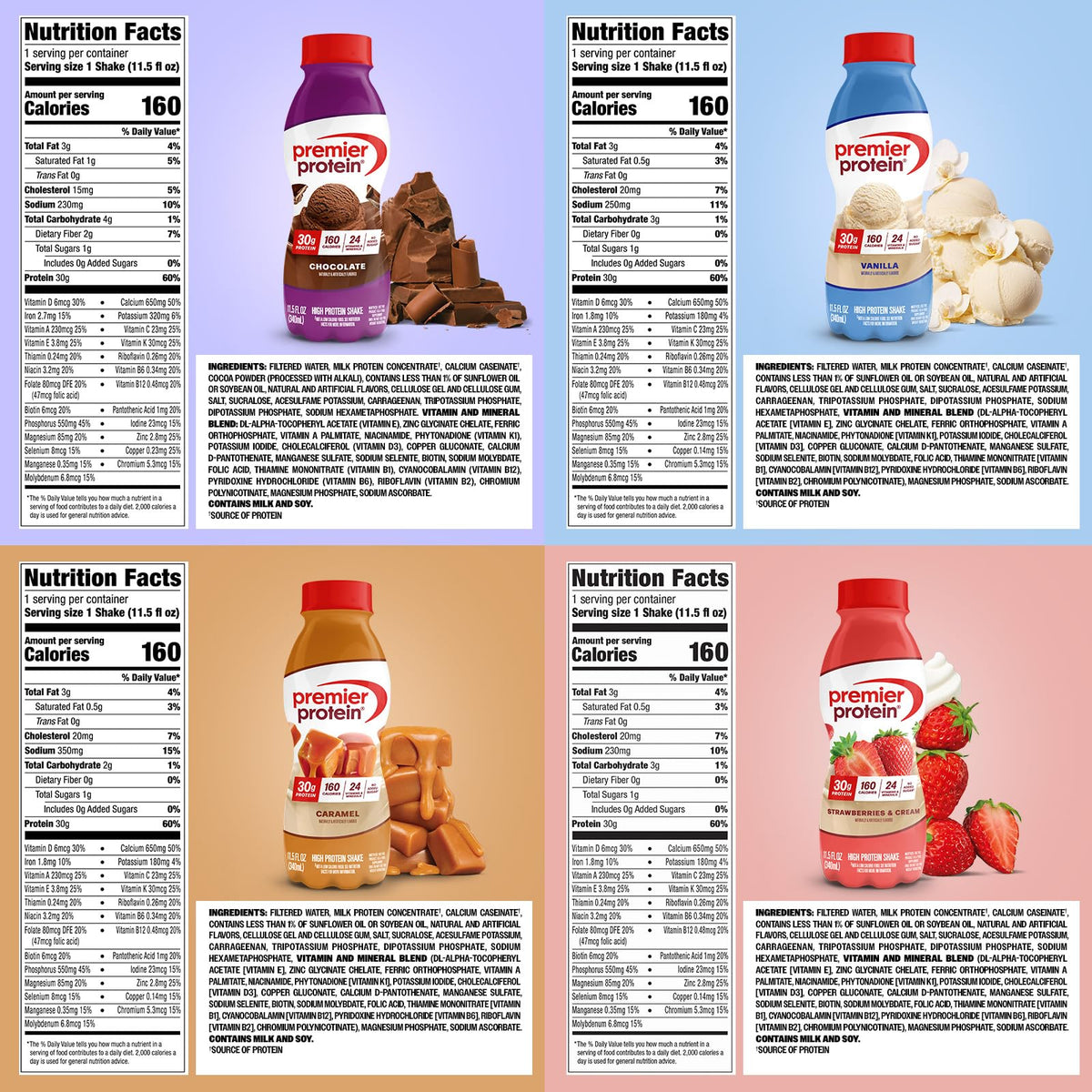 30g High Protein Shake 8 Flavor Variety Pack Y4736