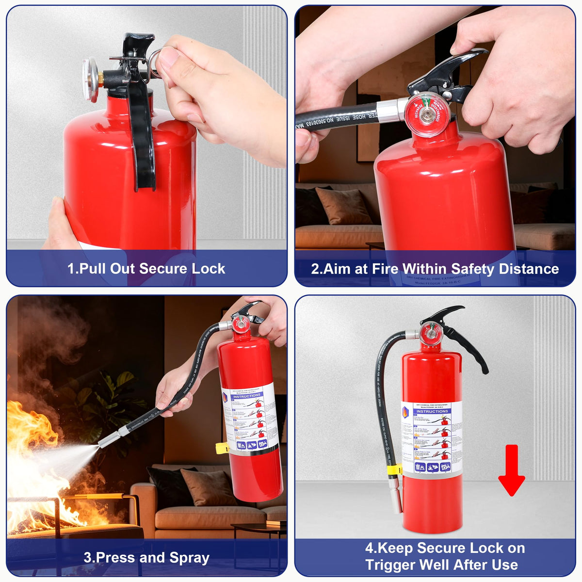 1 Pack 5lb ABC Dry Chemical Fire Extinguisher A777