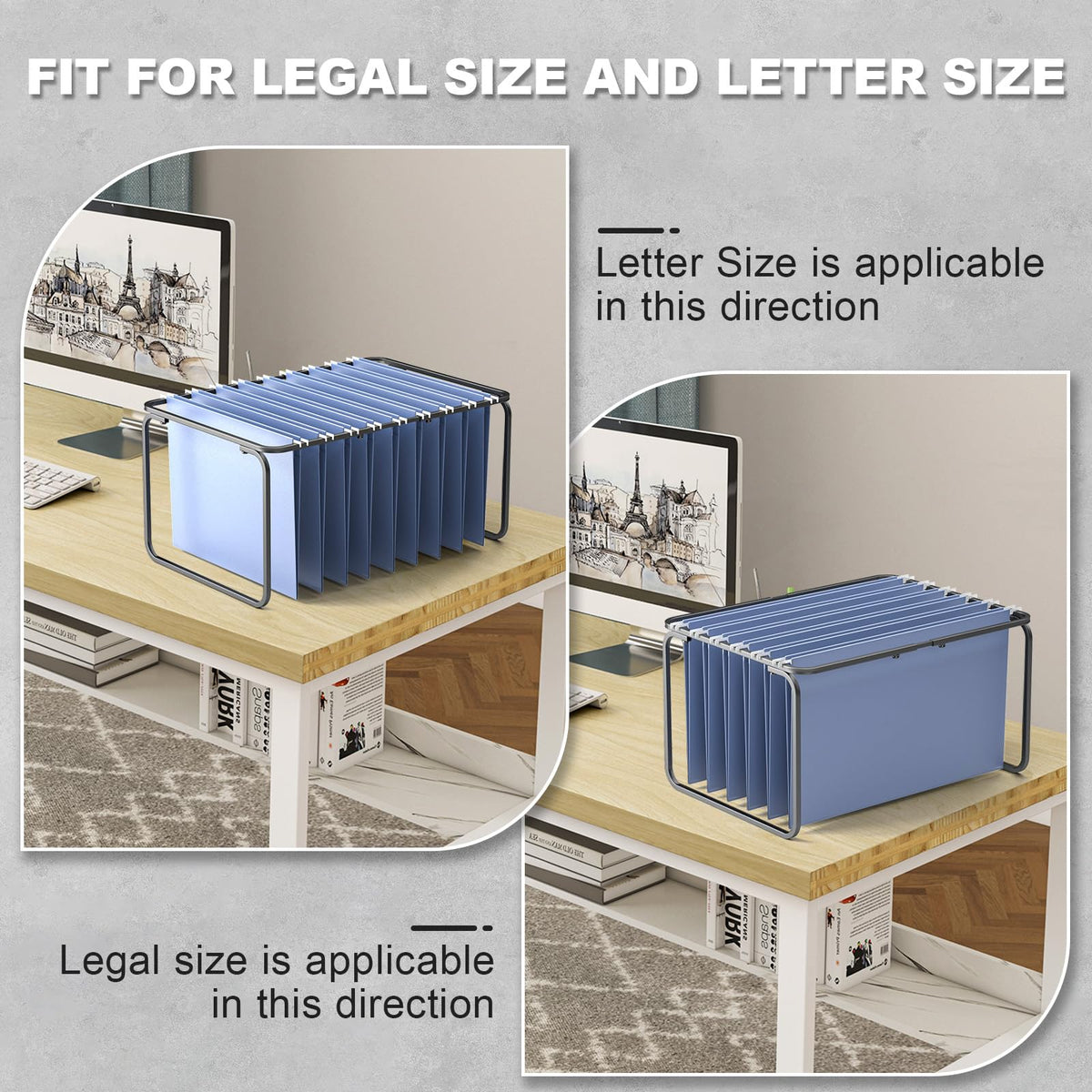 2 Set Adjustable Hanging File Folder Frame D524