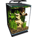 Glass LED Aquarium Kit, 5 Gallons, Hidden Filtration, Black B5266