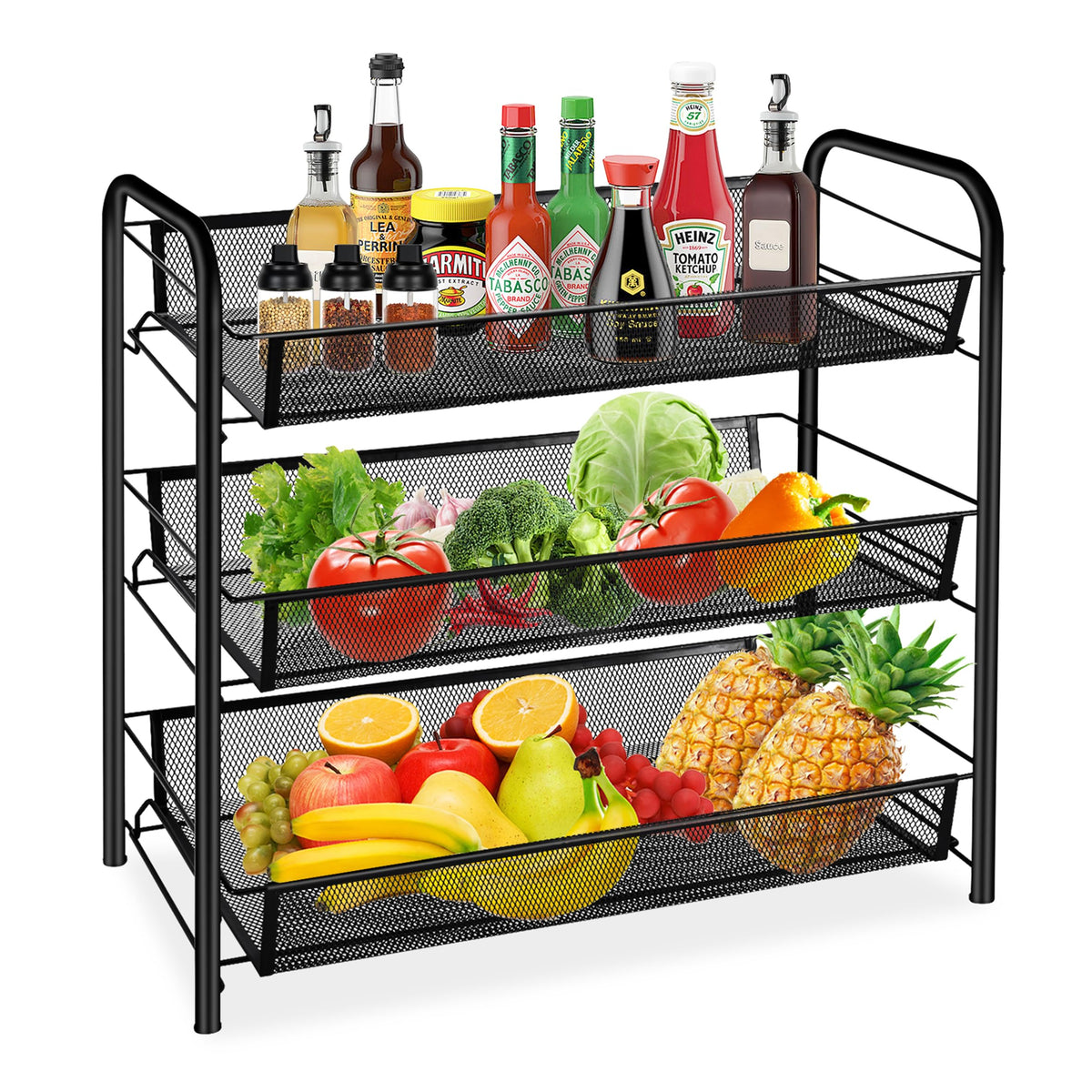 3 Tier Rectangular Metal Fruit Basket N133221